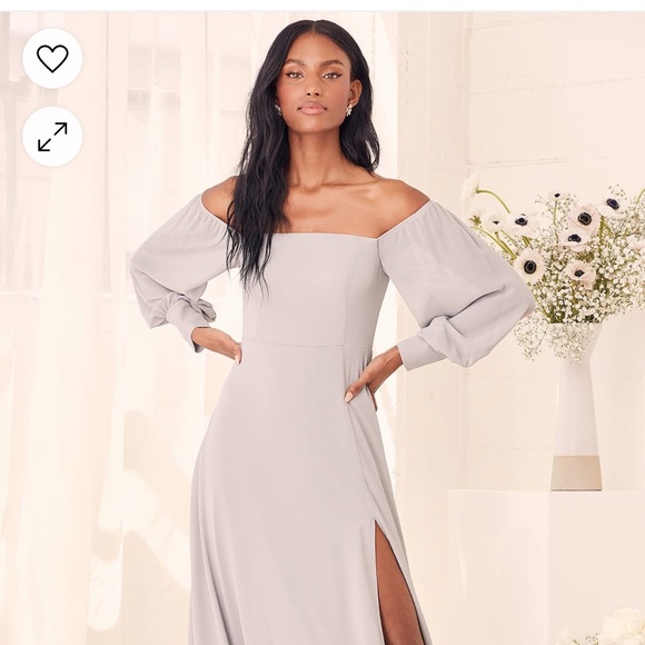 Lulu’s Chiffon Long Sleeve Maxi Dress - Picture 1 of 7